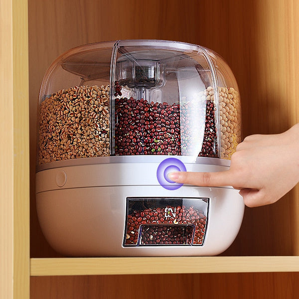 360 Degree Rotating Moisture-proof Rice Sealed Dry Cereal Grain Bucket Dispenser